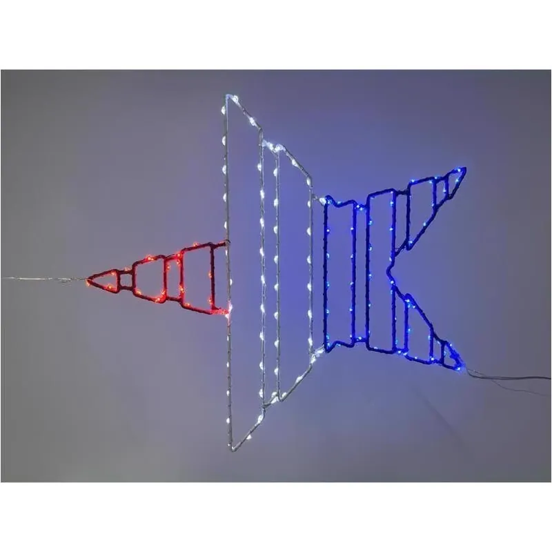 Patriotic Star Metal Window Décor – Multicolored Led Silhouette