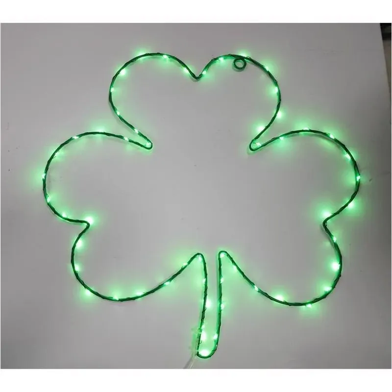 Shamrock Silhouette Metal Window Light – Indoor/outdoor Holiday Décor