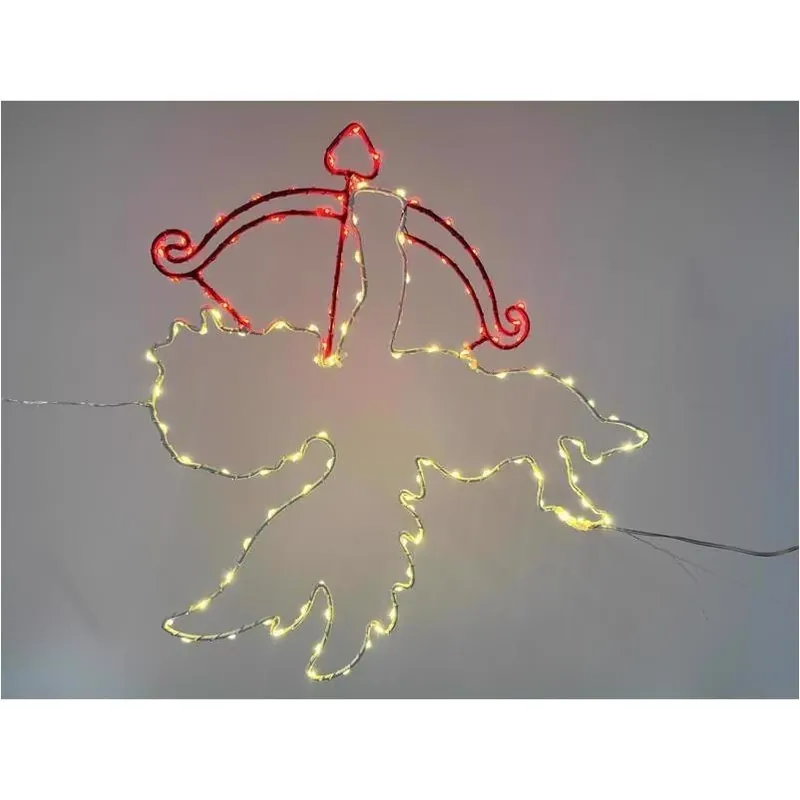 Illuminated Cupid Silhouette Metal Window Décor – Indoor/outdoor Accent