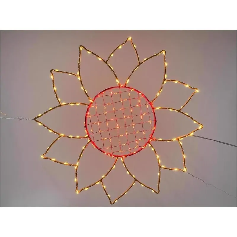 Sunflower Silhouette Metal Window Décor With Built‑in Lighting – Indoor/outdoor