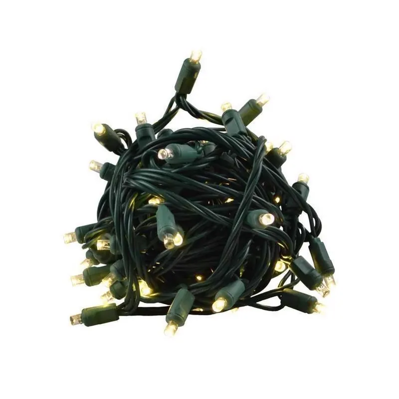 25‑foot Led Grand Mini Warm‑white Christmas String Lights – 50 Bulbs