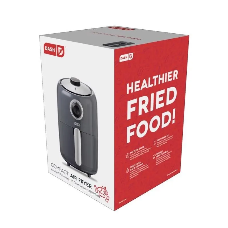 Compact 2‑quart Gray Air Fryer – Oil‑free Cooking Made Simple