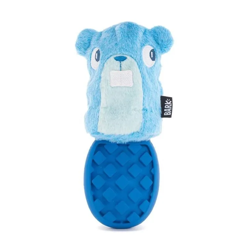 Medium Beaver‑shaped Dog Chew Toy – Brown Cotton & Rubber Blend