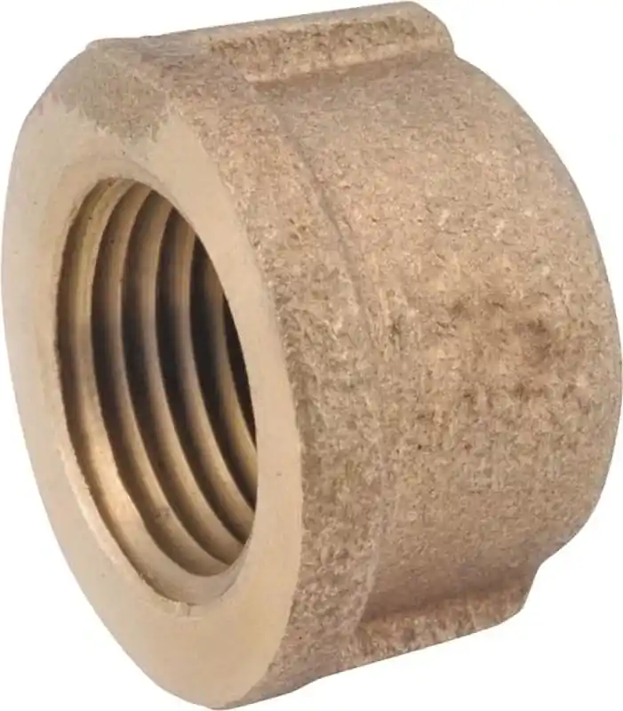Pipe Cap, Rough Brass, 1/2 In.