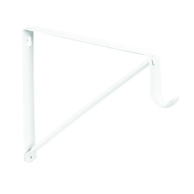 White Steel Closet Shelf & Rod Bracket, 10-3/4 In.