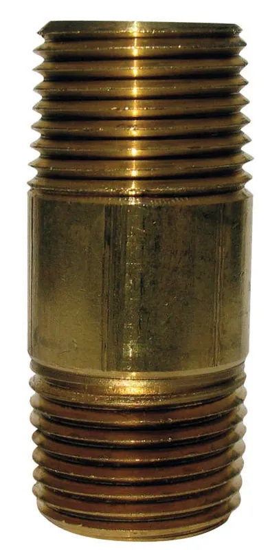 4‑in Red Brass Nipple – 1‑1/4" Mpt Thread
