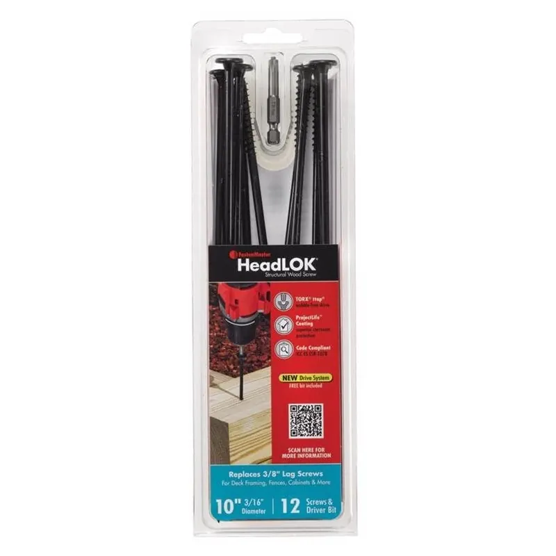 Headlok 10‑in. Torx T30 Coarse‑thread Structural Wood Screws – 12‑pack