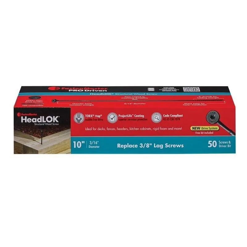 Headlok 10‑in. Coarse‑thread Torx T30 Structural Wood Screw – 1‑pack