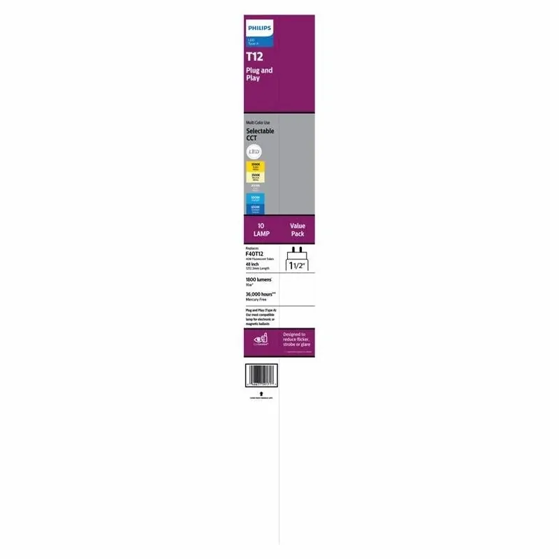 48‑inch Led T8 Linear Bulb – Multi‑cct, 40w Equivalent, 10‑pack
