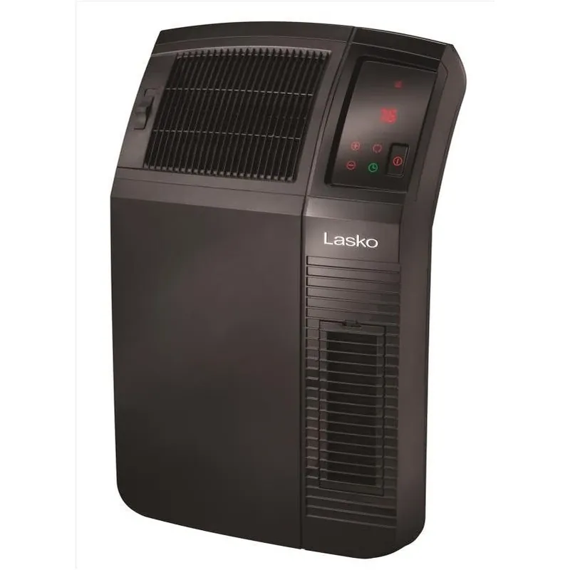 Cyclonic Ceramic Digital Space Heater – Black, Adjustable Thermostat, 1500w