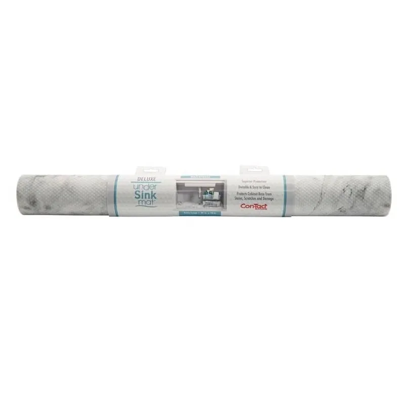 Con‑tact 48" X 24" Gray/white Vinyl Non‑adhesive Liner – Heavy‑duty Protective Sheet