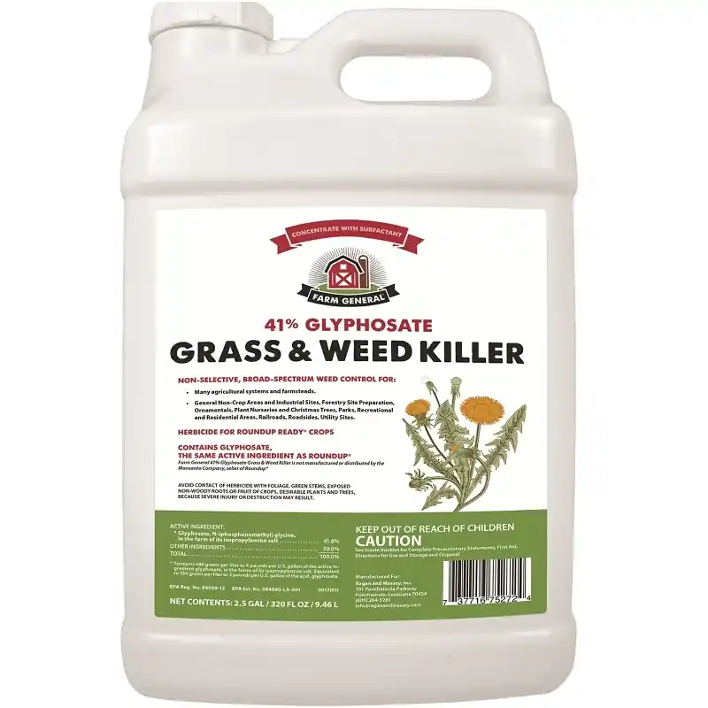 Grass & Weed Killer, 41% Glyphosate, 2.5-gallons