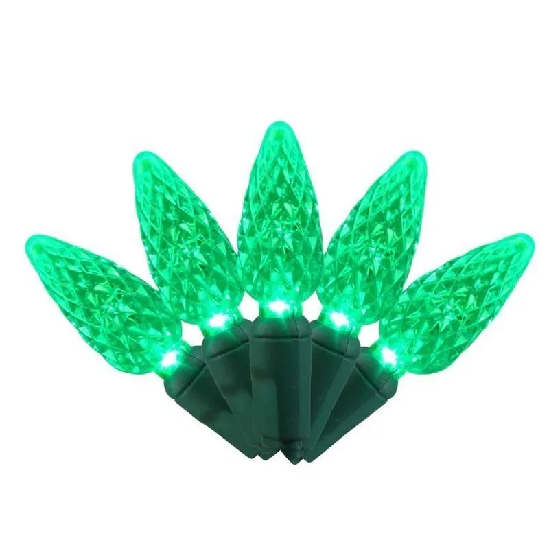 Led C6 Green Christmas Light Bulbs – 5‑count Replacement Set