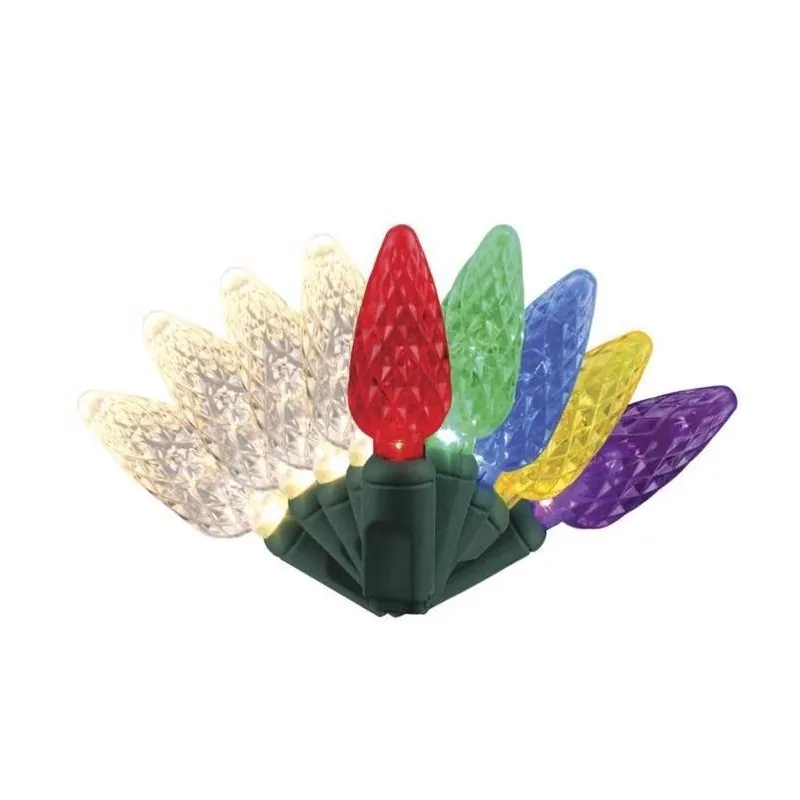 Led C6 Multicolor & Warm White 50‑count Christmas String Lights