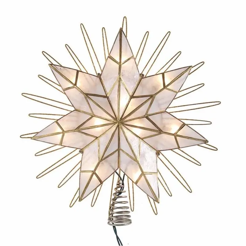 Clear Capiz Star Led Tree Topper – Radiant Holiday Accent