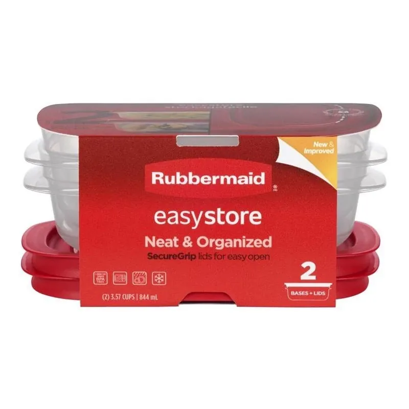 Easy Store Clear 3.6‑cup Food Storage Container Set – 2 Pack
