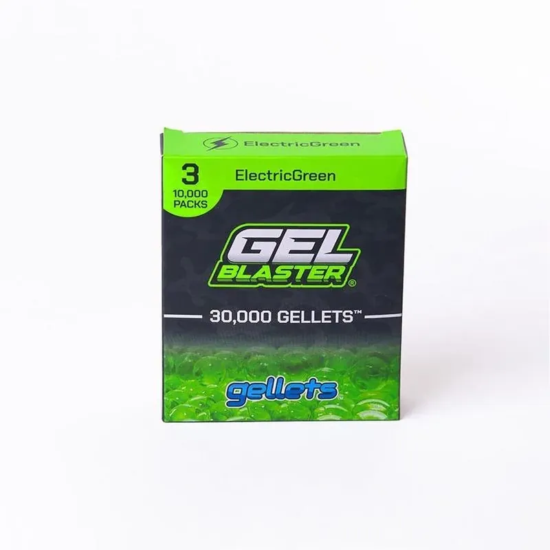 Gellets Green Water Bead Ammo Pack – 3 × gel Blaster Pellets (1.35 × 4.1 × 4.8 cm)