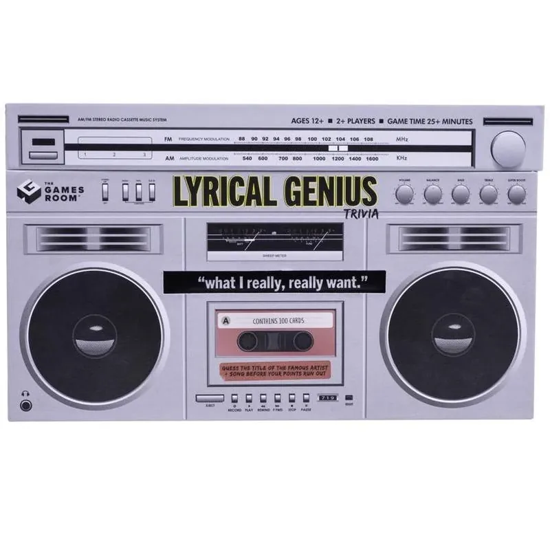 Lyrical Genius Cassette Trivia Card Game – Music Lyric Quiz For Ages 12+