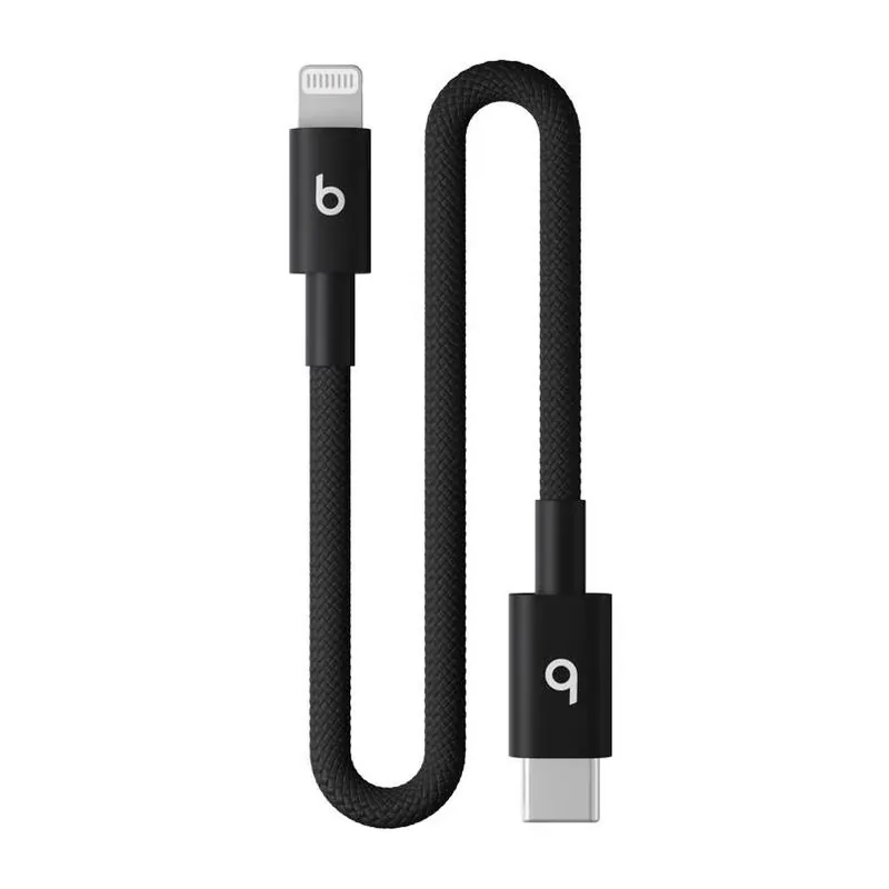 8‑foot Lightning To Usb‑c Charging Cable – Black, Braided Design