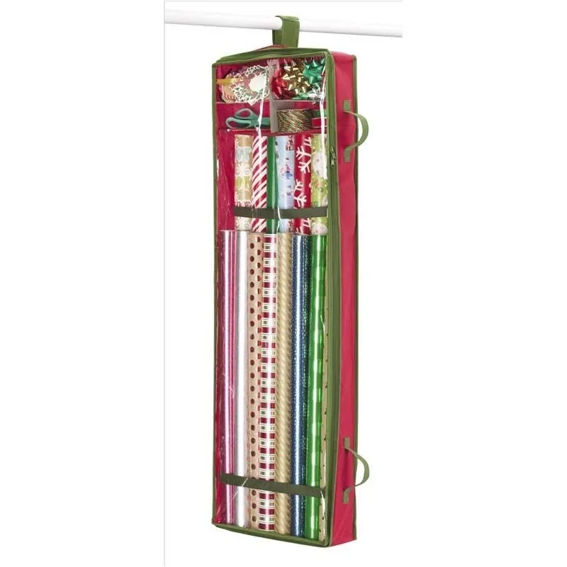 Dual‑tone Gift Wrap & Bag Storage Organizer – Stackable Plastic Caddy