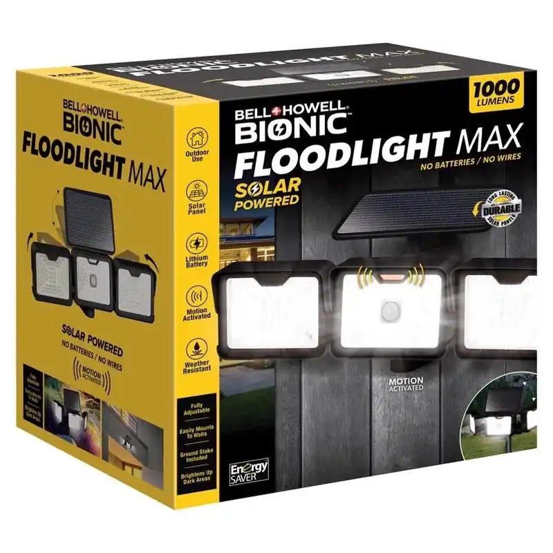 Bionic Solar Motion‑sensing Led Security Floodlight – Black