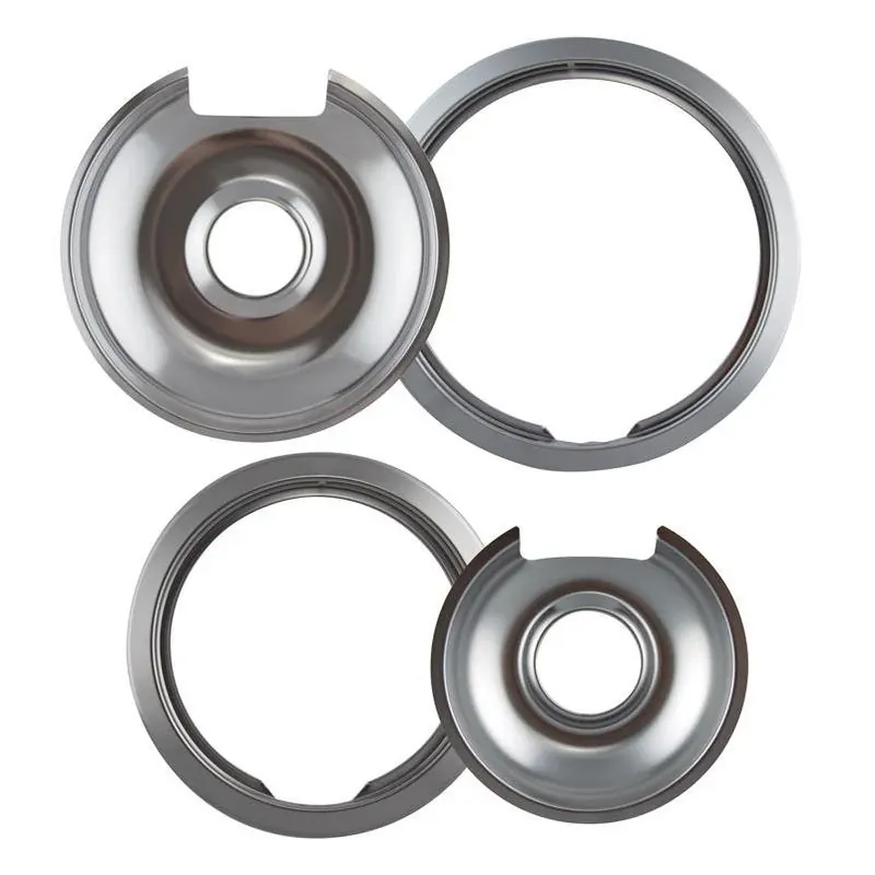 6.19‑inch Steel Drip Pan Set With Trim Rings – Pack Of 4