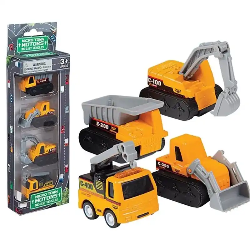 4‑piece Die‑cast Construction Truck Set