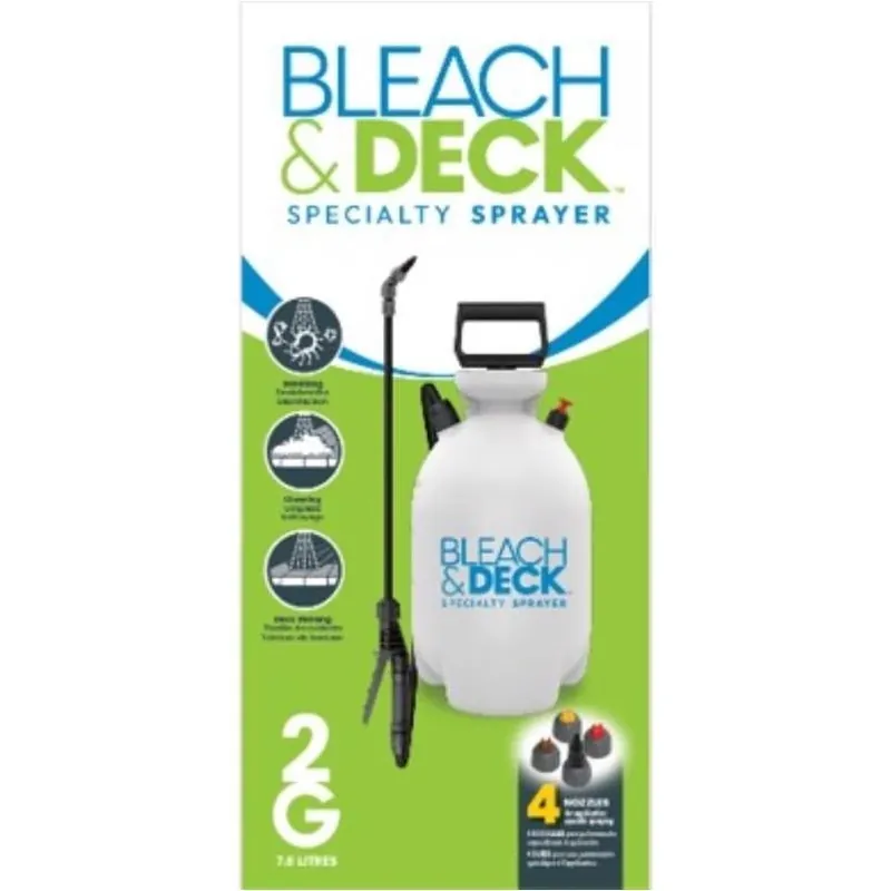 2‑gallon Heavy‑duty Deck & Bleach Sprayer With Adjustable Nozzle