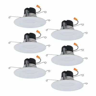 Led Retrofit Recessed Downlights, White, 5-6 In., 6-pk.