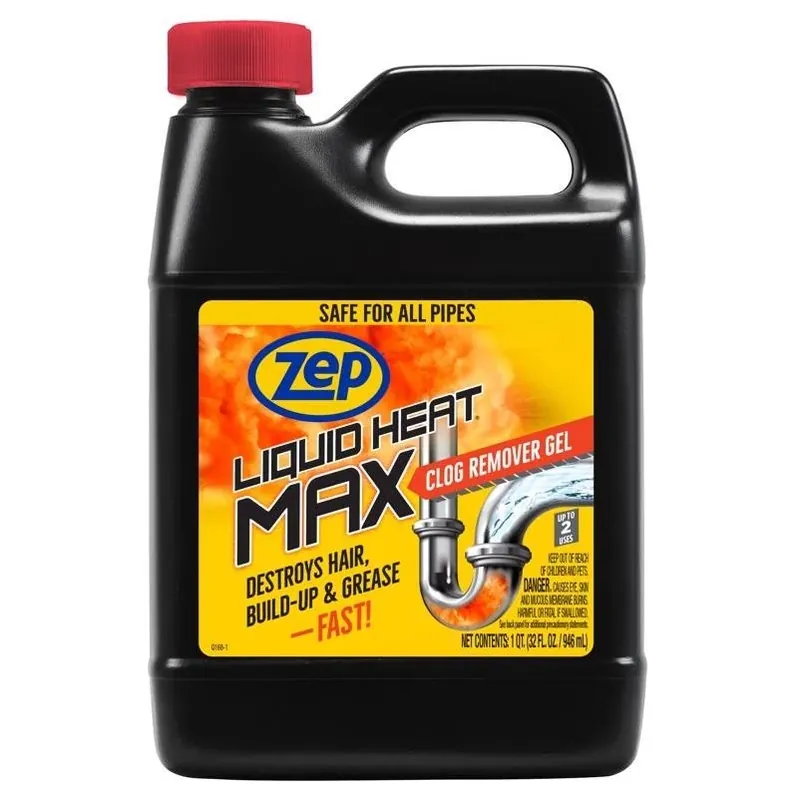 Heat Max Liquid Clog Dissolver – 32 oz Light‑yellow Chlorine Formula