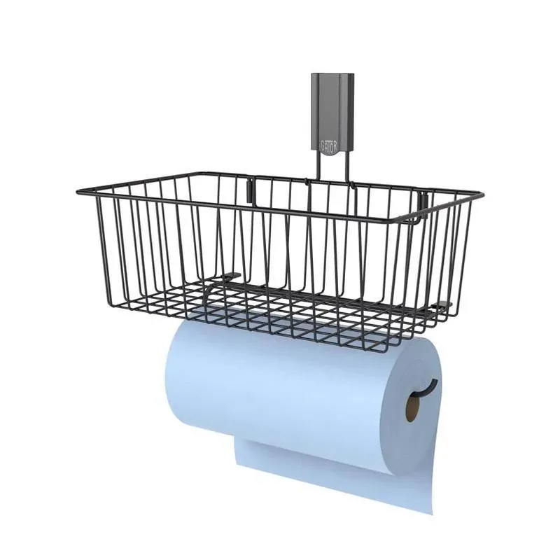 Magnetic Steel Basket With Towel Bar – Space‑saving Bathroom Organizer
