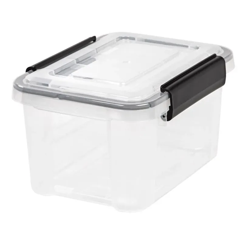 Weatherpro 6.5 Qt Stackable Black/clear Plastic Storage Box – Space‑saving Organizer