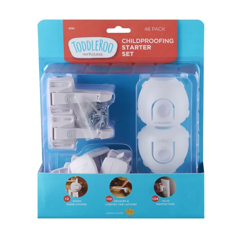 Toddleroo White Plastic Childproofing Starter Kit 46 Piece Set