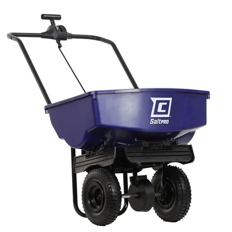 8003a 70‑lb Steel‑frame Ice Melt Spreader With Pneumatic Wheel & Baffles