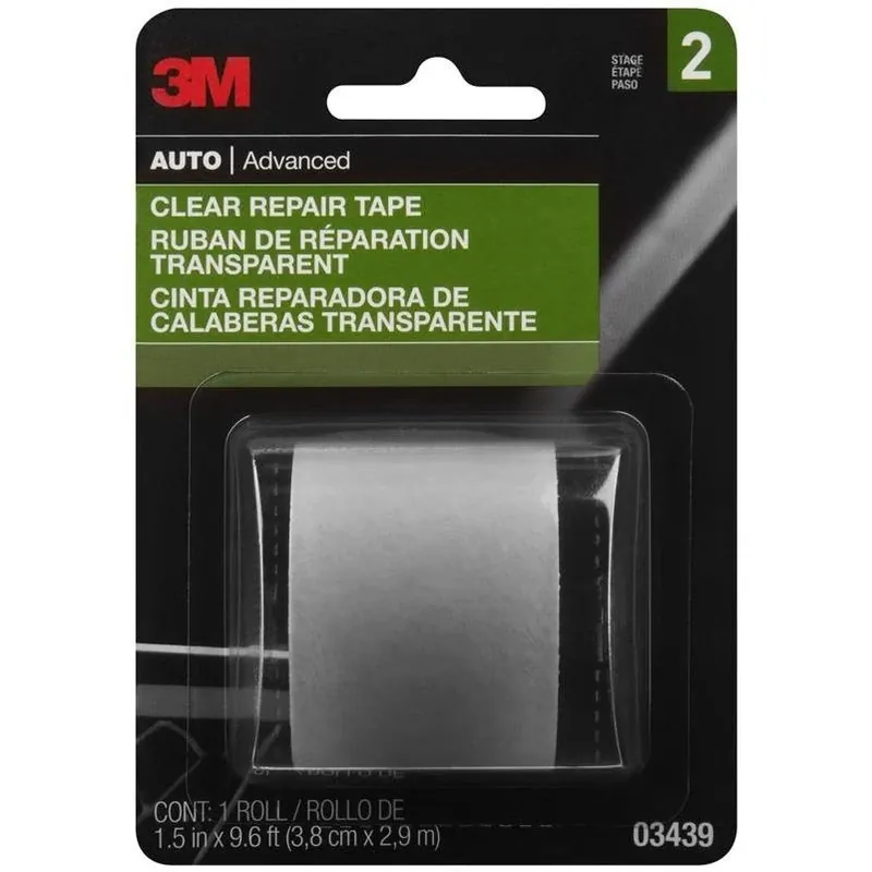 03439 Transparent Repair Tape – 115" Length, 1.5" Wide, Stretchable Backing
