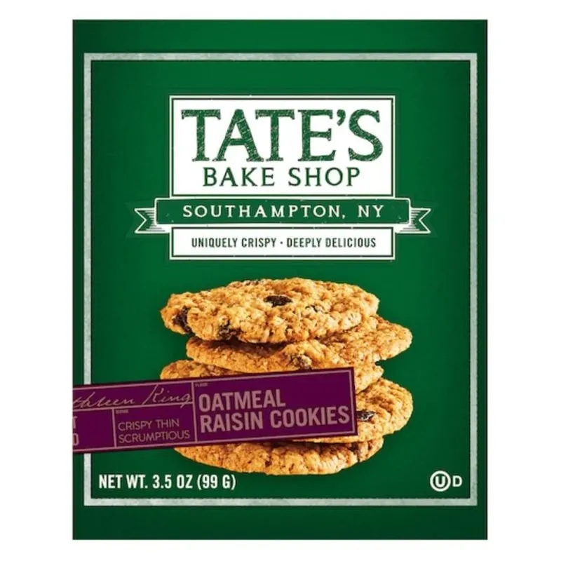 Tate’s Premium Oatmeal Raisin Cookies – 3.5 oz Bagged Delight