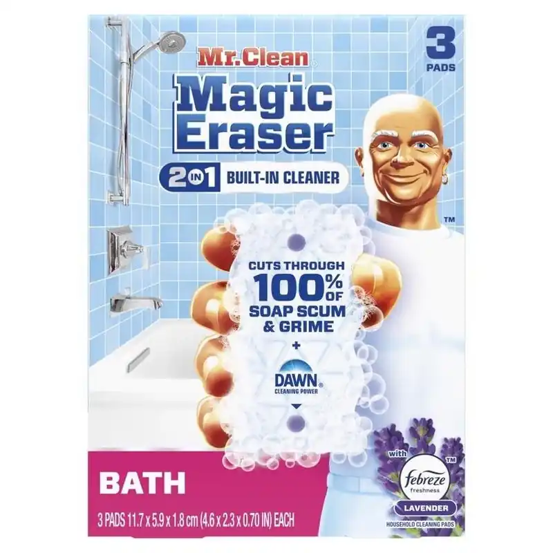 Mr Clean Non‑scratch Bath & Shower Magic Eraser – 3 Pack