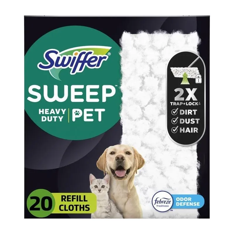 79891 Heavy‑duty Multi‑surface Pet Dry Cloth Refill – White 3‑d Fiber Pad