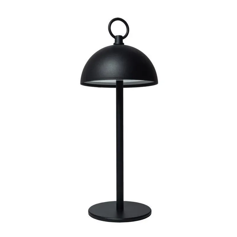 12‑inch Matte Black Led Table Lamp With Usb Charging