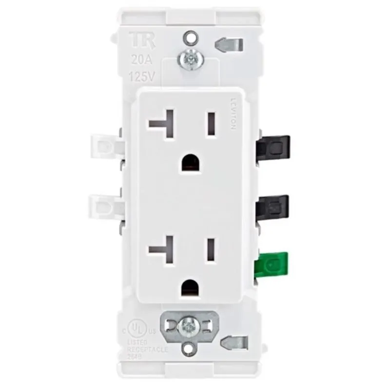 Lever Edge 20‑amp White Nema 5‑20r Receptacle – 10‑pack