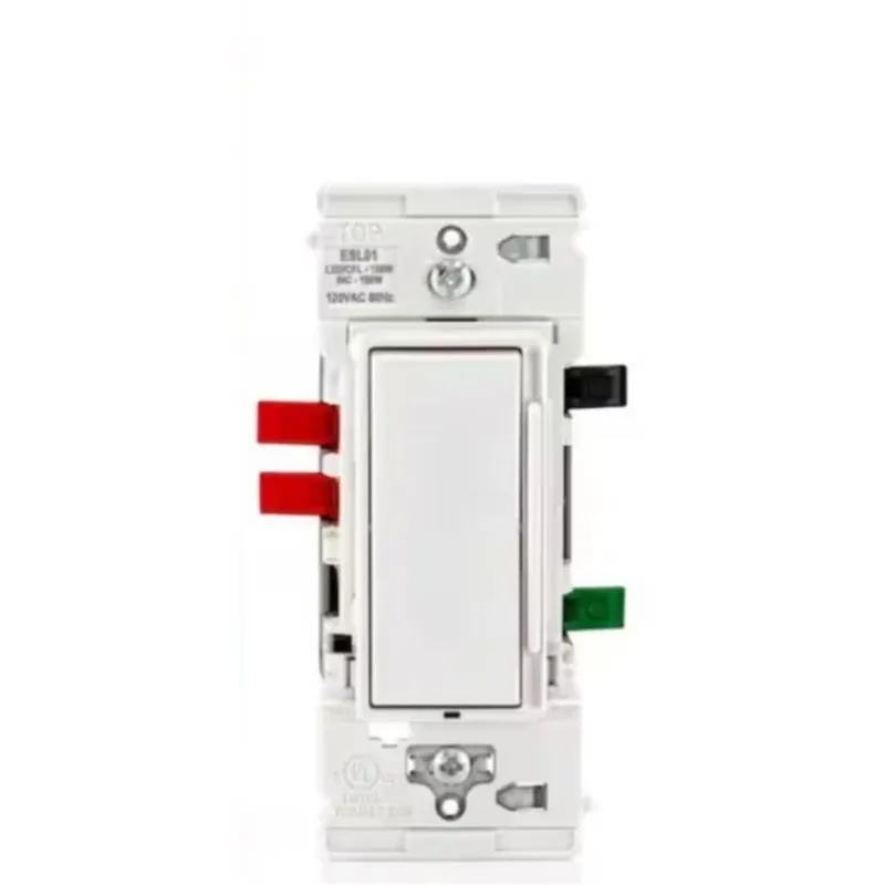 White Lever Edge Decora Slide Dimmer – Led‑ready Rocker Switch