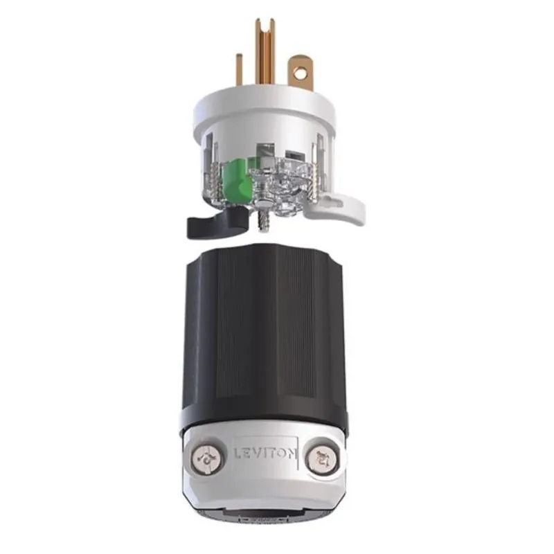 Lever Edge Nema 5‑20p Straight‑blade Locking Plug – Plastic Construction For Commercial & Residential Use