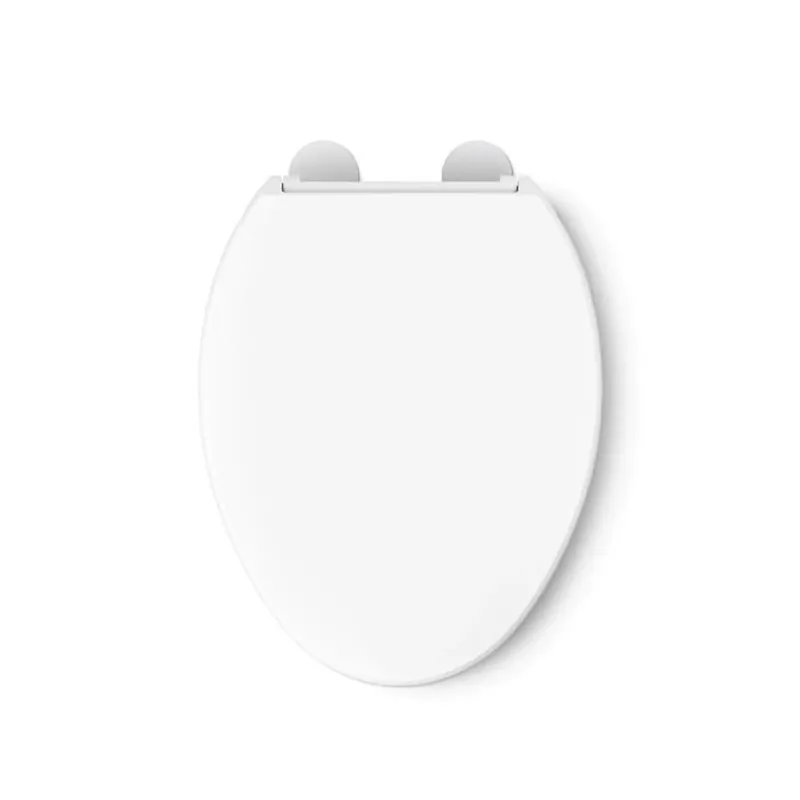 Hyten White Elongated Plastic Toilet Seat With Slow‑close Lid