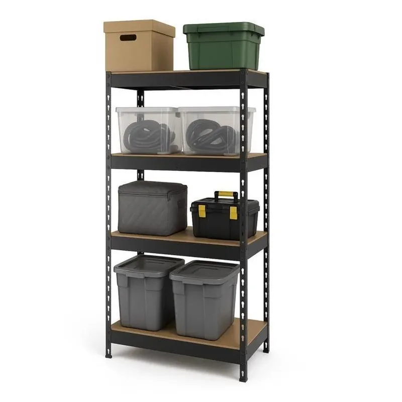 4‑tier Matte Black Steel Shelving Unit – 60" H X 12" W X 30" D