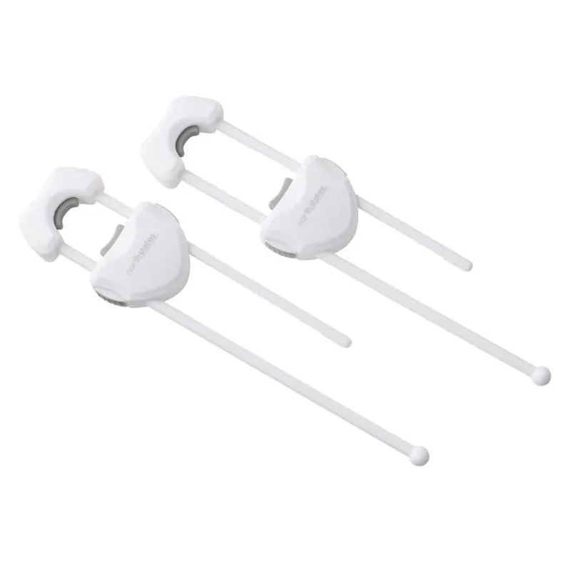 North States White Plastic Cabinet Locks – 2‑pack Easy‑install