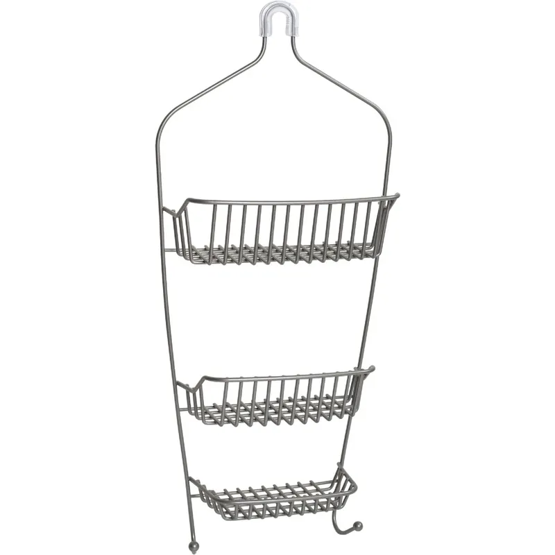 Satin Nickel Over-the-shower Caddy 8.8 In. X 21 In. With Two Shelves