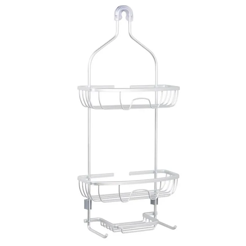 Brushed Aluminum Shower Caddy – 24" Tall, 11" Wide, 4.9" Deep