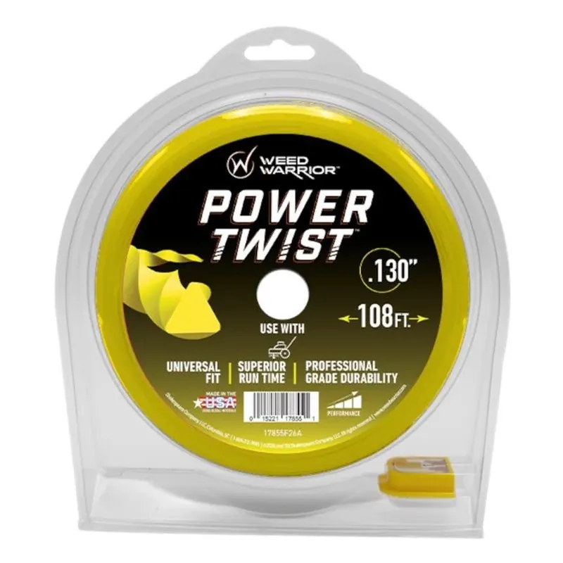 0.130‑inch Professional Trimmer Line – 108 ft Heavy‑duty Twist Cord