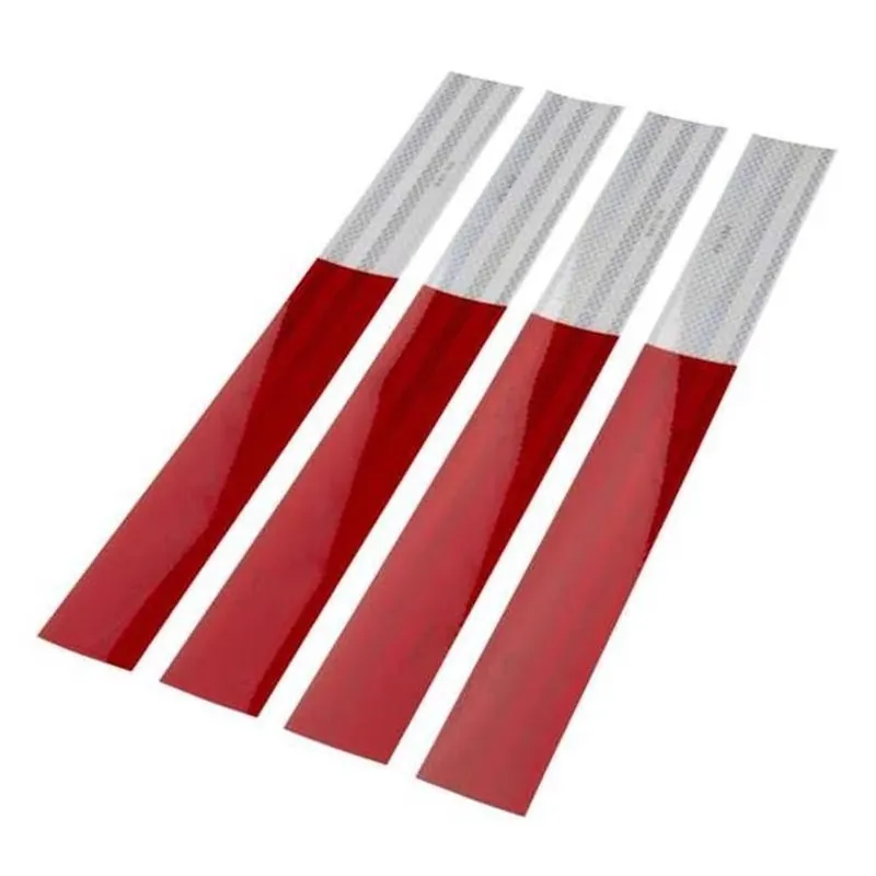 Red & White 2.8" X 18" Reflective Safety Tape – Pack Of 4 (towsmart)