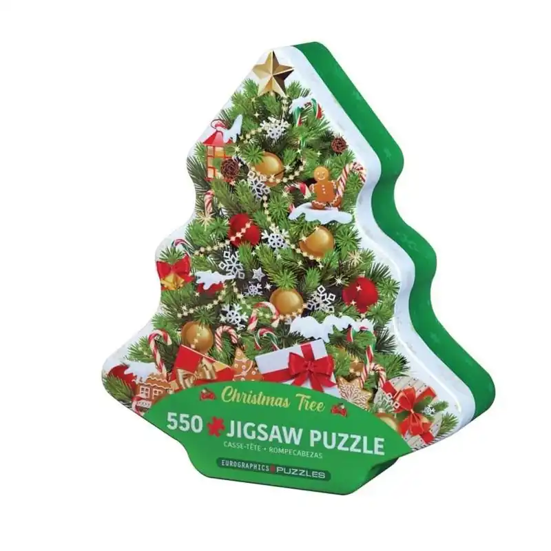 550‑piece Multicolor Christmas Tree Puzzle Tin – Collectible Holiday Set